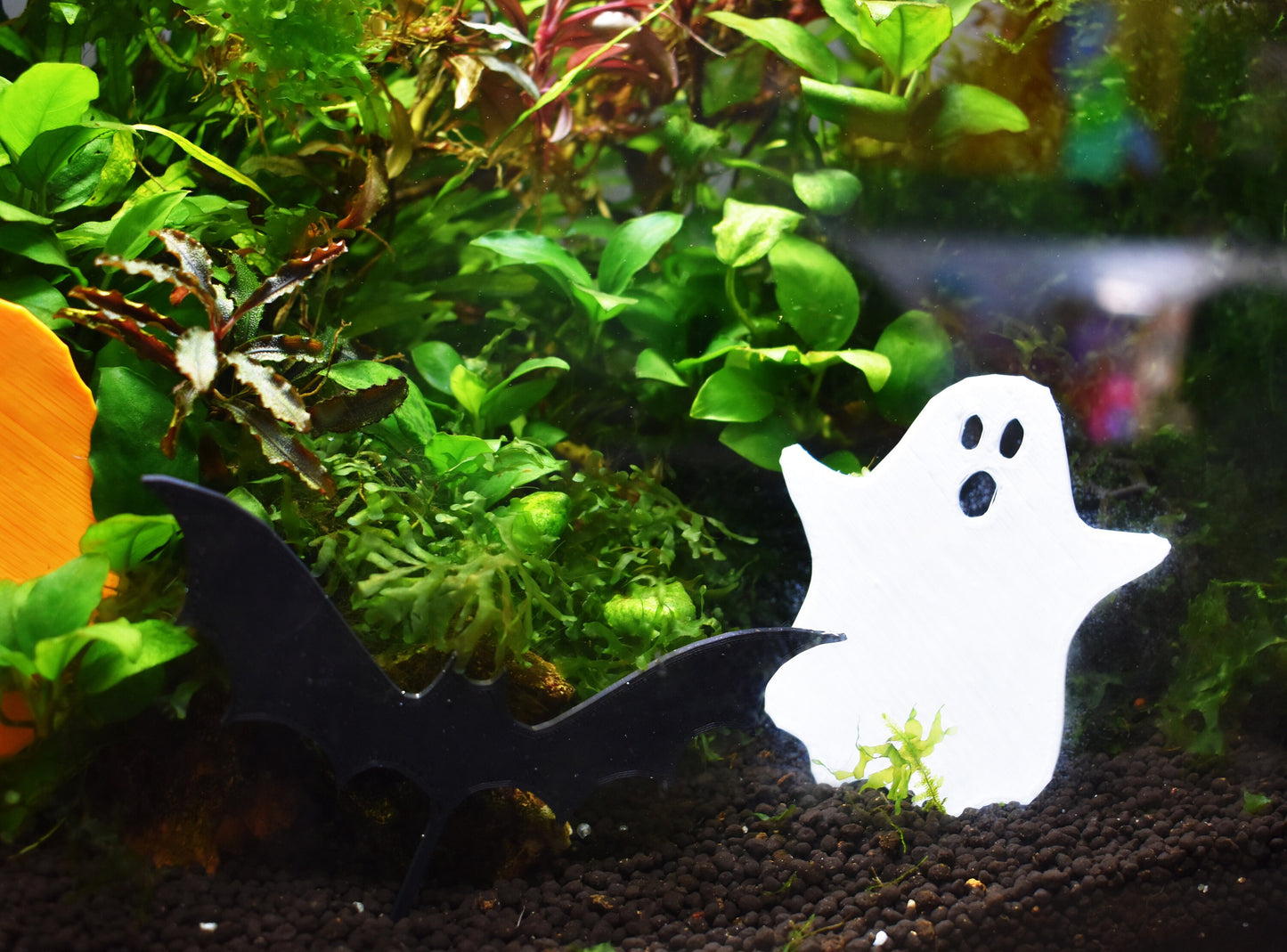 Halloween Decoration For Aquarium - Ghost, Pumpking and Bat