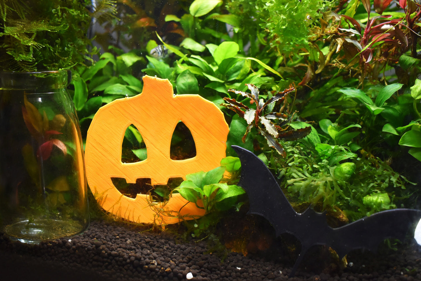 Halloween Decoration For Aquarium - Ghost, Pumpking and Bat