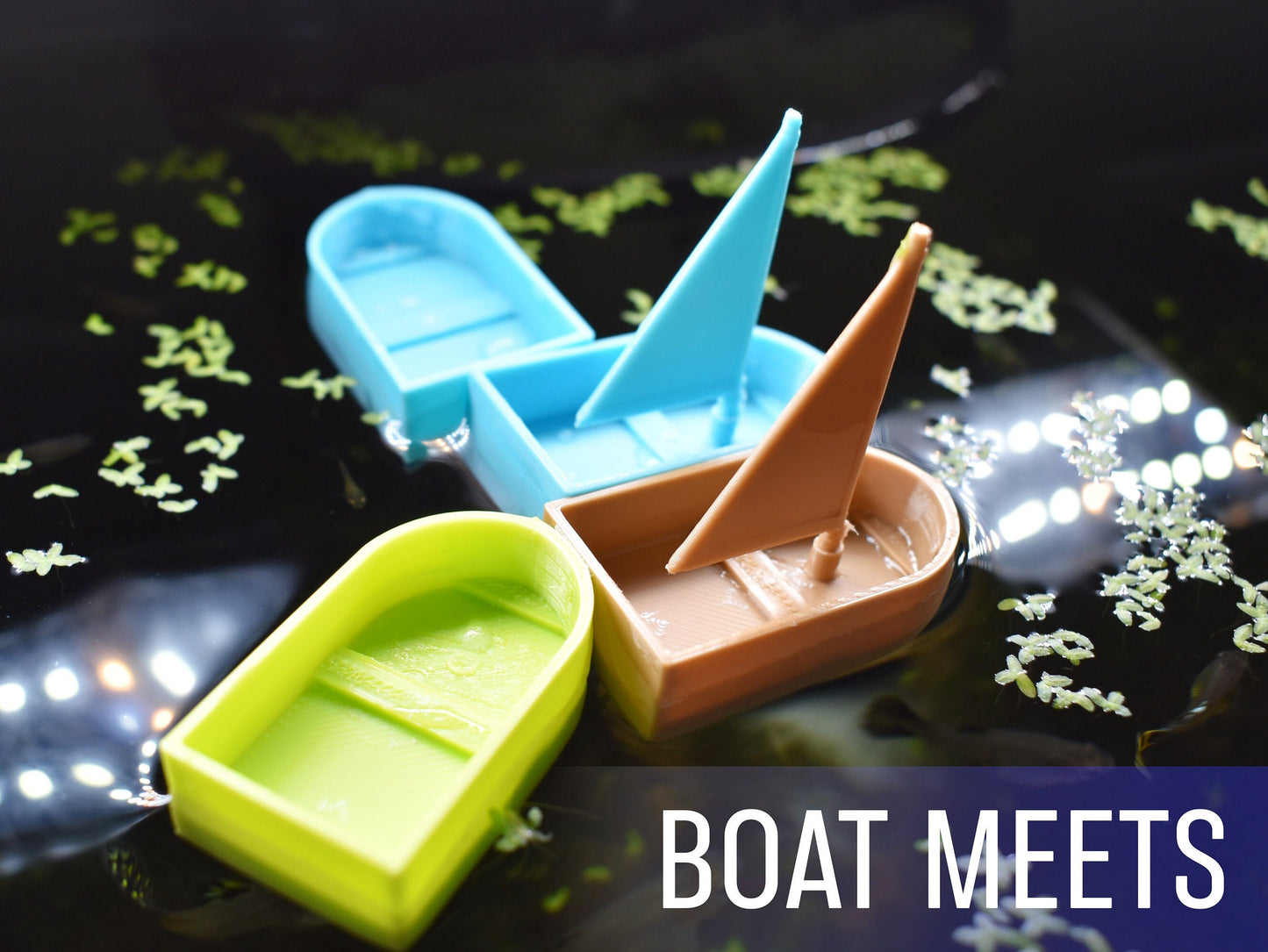 2 Mini Floating Sailboats