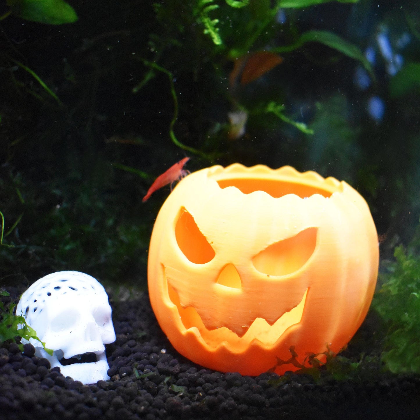Halloween Pumpkin For Aquarium Fish Tank, Fun Spooky Theme