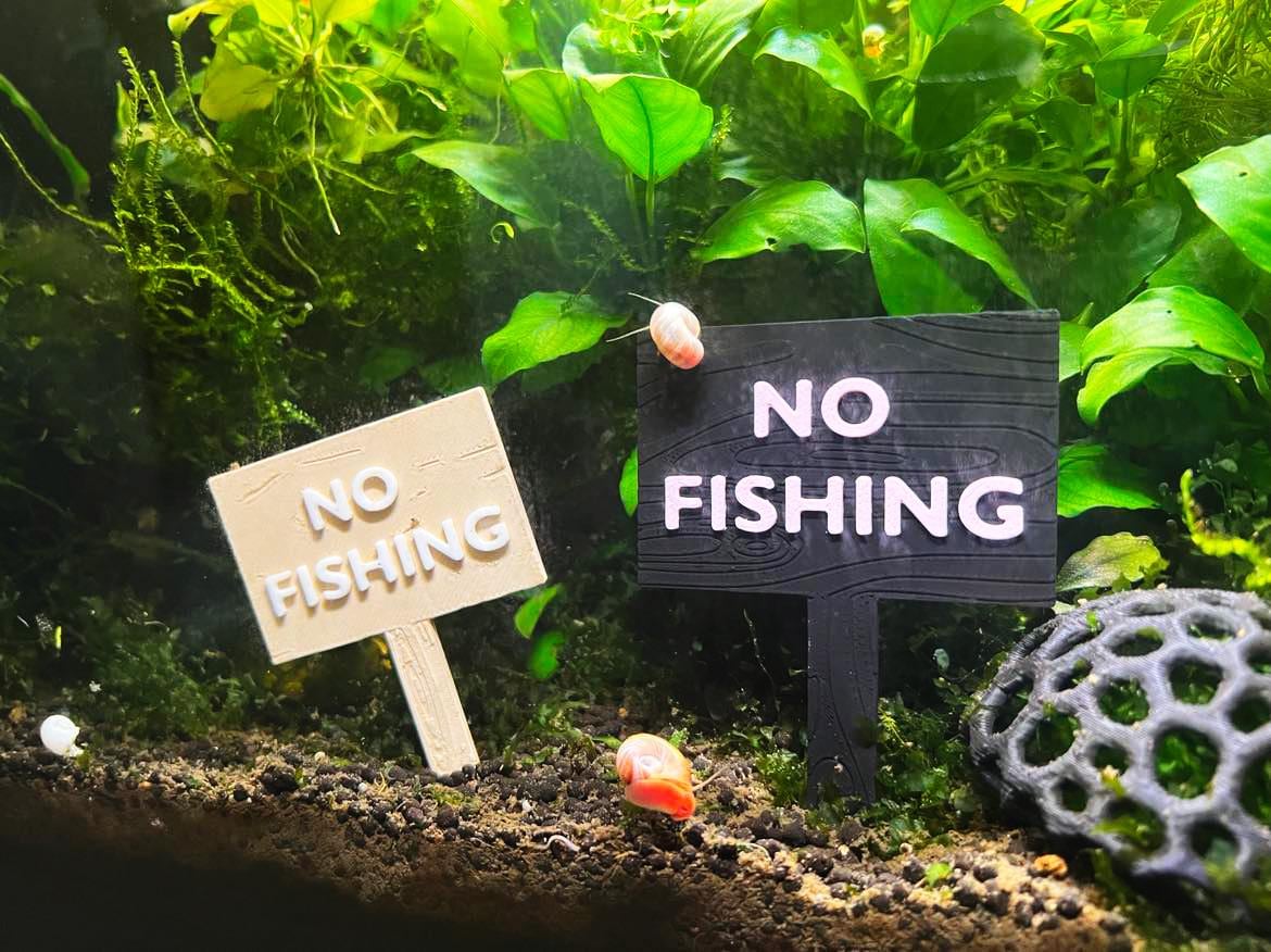 Custom Fishing Sign for Aquarium Tank Decor. Custom Fun Sign For Fish Tank Decor. 3D Printed Aquarium Humorous Sign. Perfect Gift Idea.