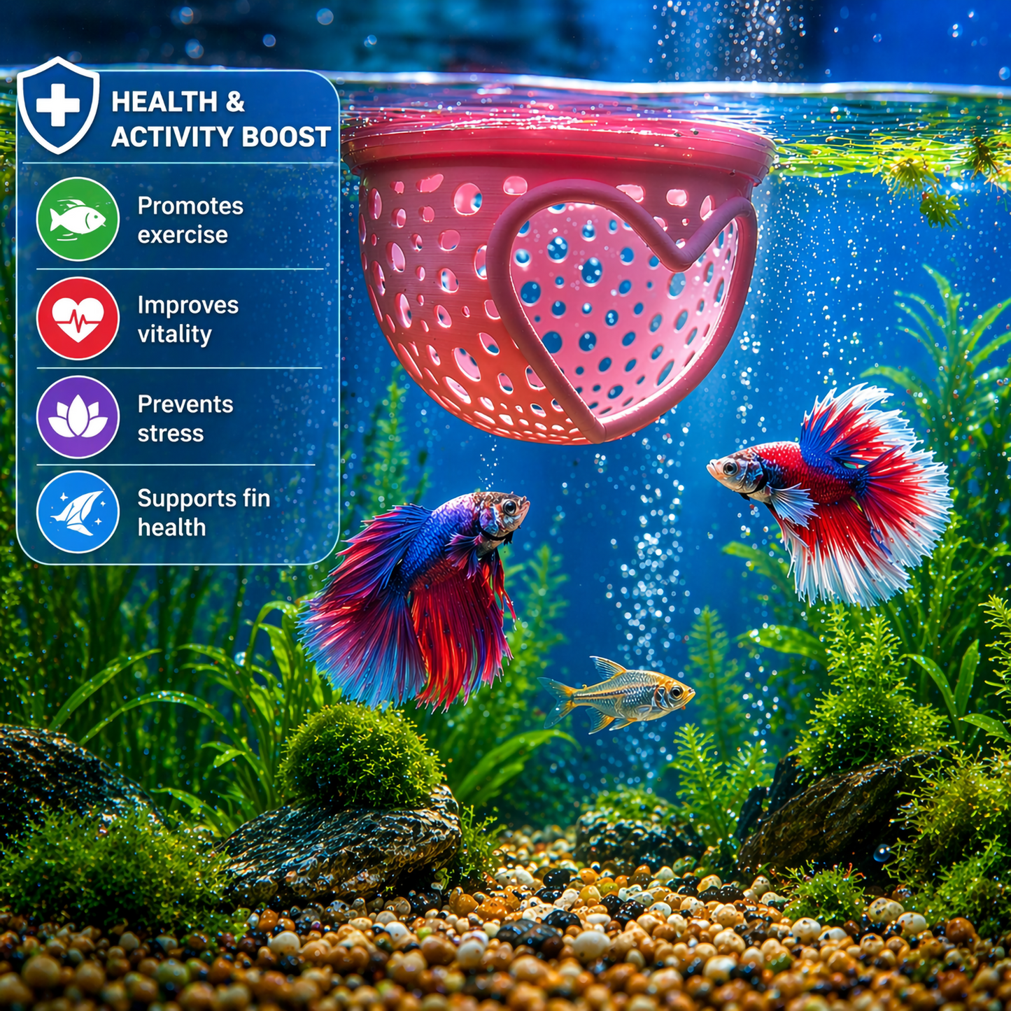 Aquarium Heart Floating Betta Fish Training
