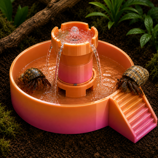 Hermit Crab Fountain Pool with Built-In Climbing Ramp