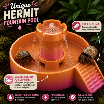 Hermit Crab Fountain Pool with Built-In Climbing Ramp