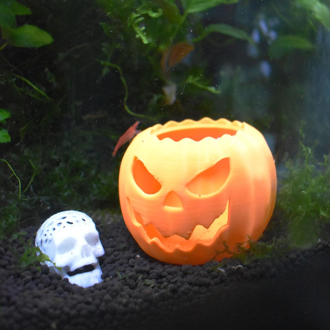 Halloween Pumpkin Decor For Aquarium Fish Tank, Happy Halloween Aquarium Decor