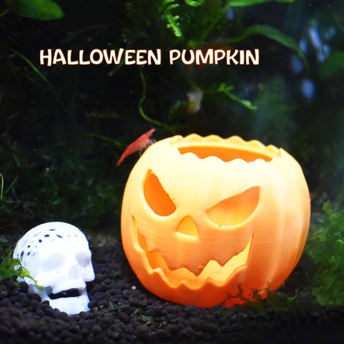 Halloween Pumpkin Decor For Aquarium Fish Tank, Happy Halloween Aquarium Decor