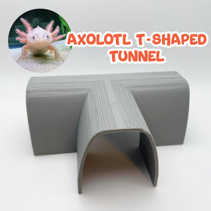 3D-Printed T-Shaped Tunnel For Axolotl and Pleco