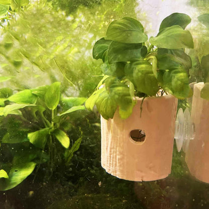 Wooden Style Plant Pot For Aquarium Fish Tank