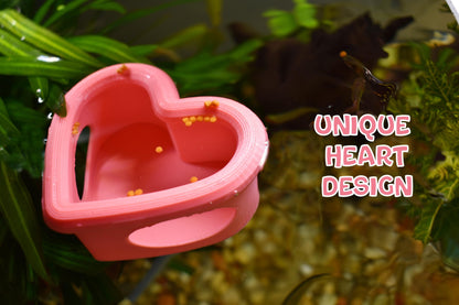 Heart Floating Betta Fish Feeder. Floating Feeder For Small Fish & Shrimp. Food Feeding Control Station. Avoid Food Waste. Perfect Size.