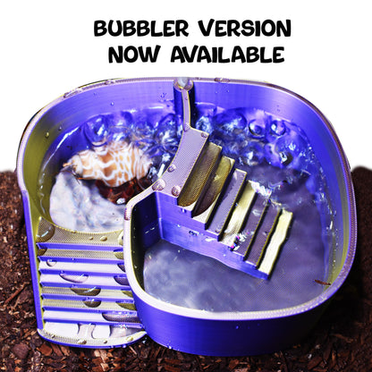 Unique Hermit Crab Swimming Pool. Soaking Bathtub For Hermit Crab. Dual-Zone Pool For Fresh & Salt Water with Built-in Climbing Ramp.