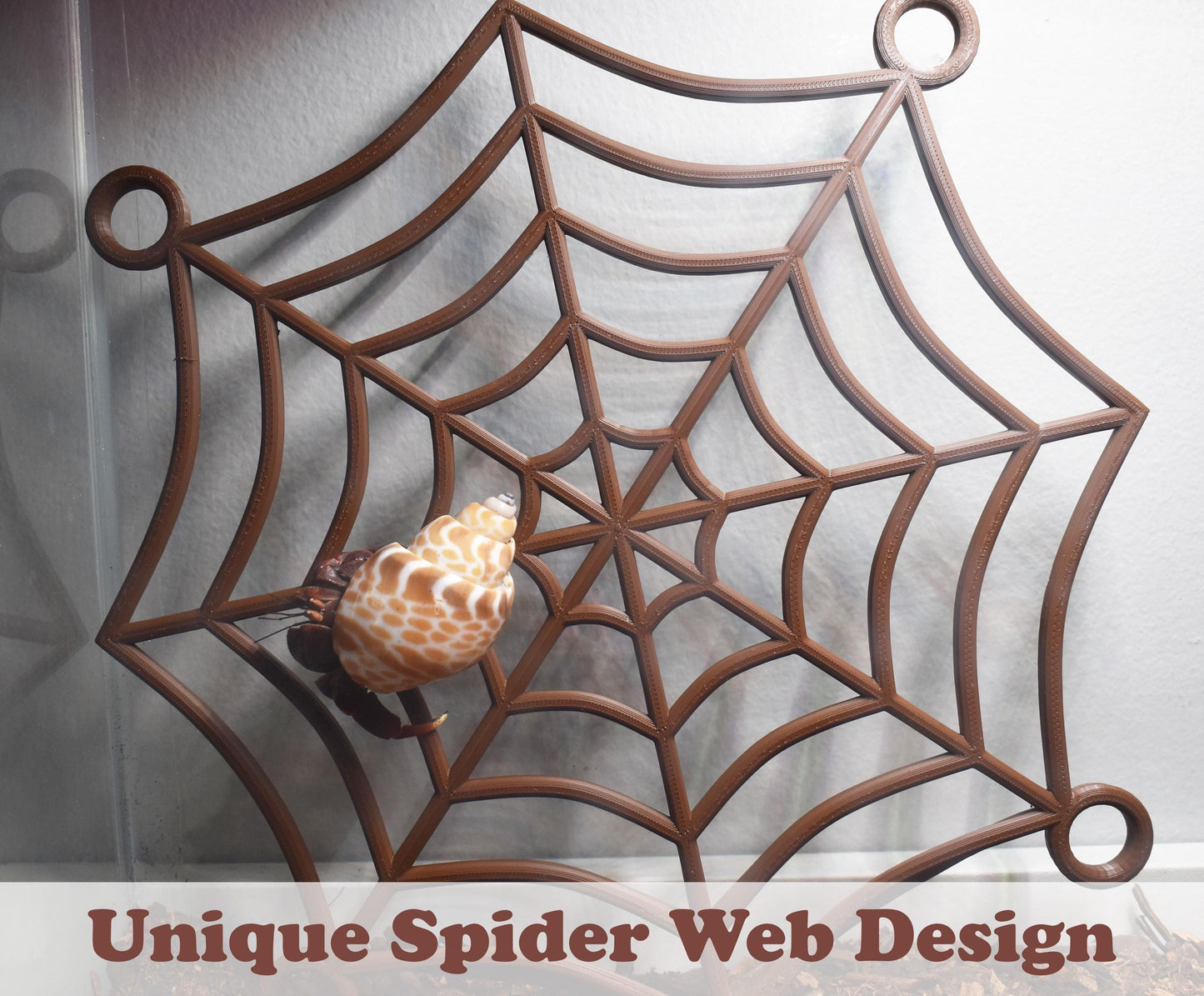 Hermit Crab Spider-Web Climbing Platform. Hermit Crab Climbing Spider Web. Fun Toy For Natural Habitat Mimics. Durable & Sturdy Design.