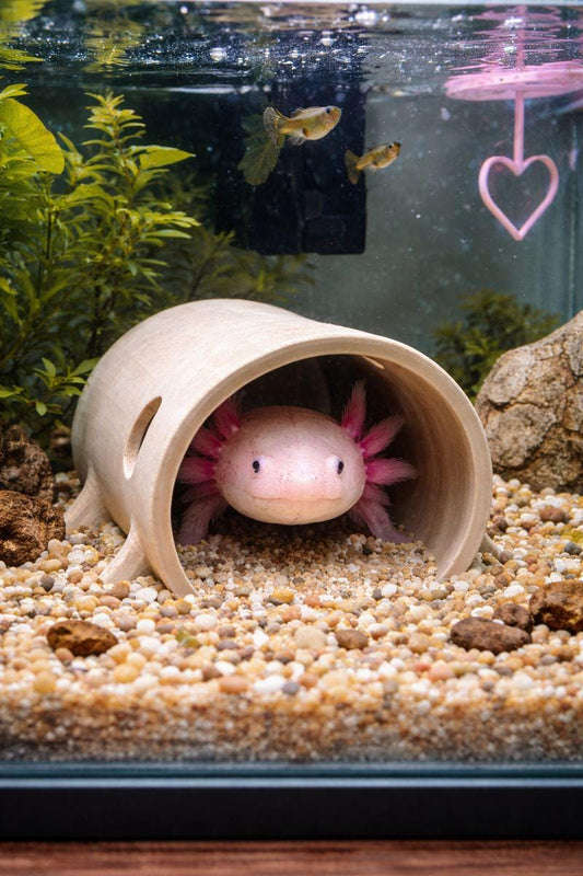 Giant Axolotl Natural Hiding Log.