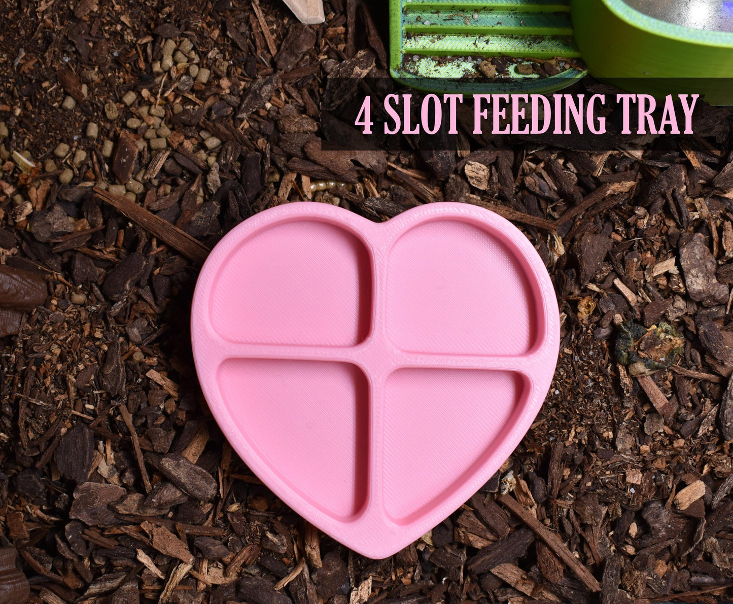Hermit Crab Feeding Dish in Heart Shape - 4-Slot Earthworm Food Tray