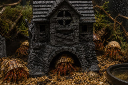Haunted House For Reptile Hide - Gothic Hermit Crab Hideout