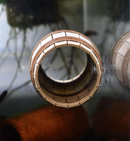 Wooden Barrel Tunnel For Betta Fish Hide Out