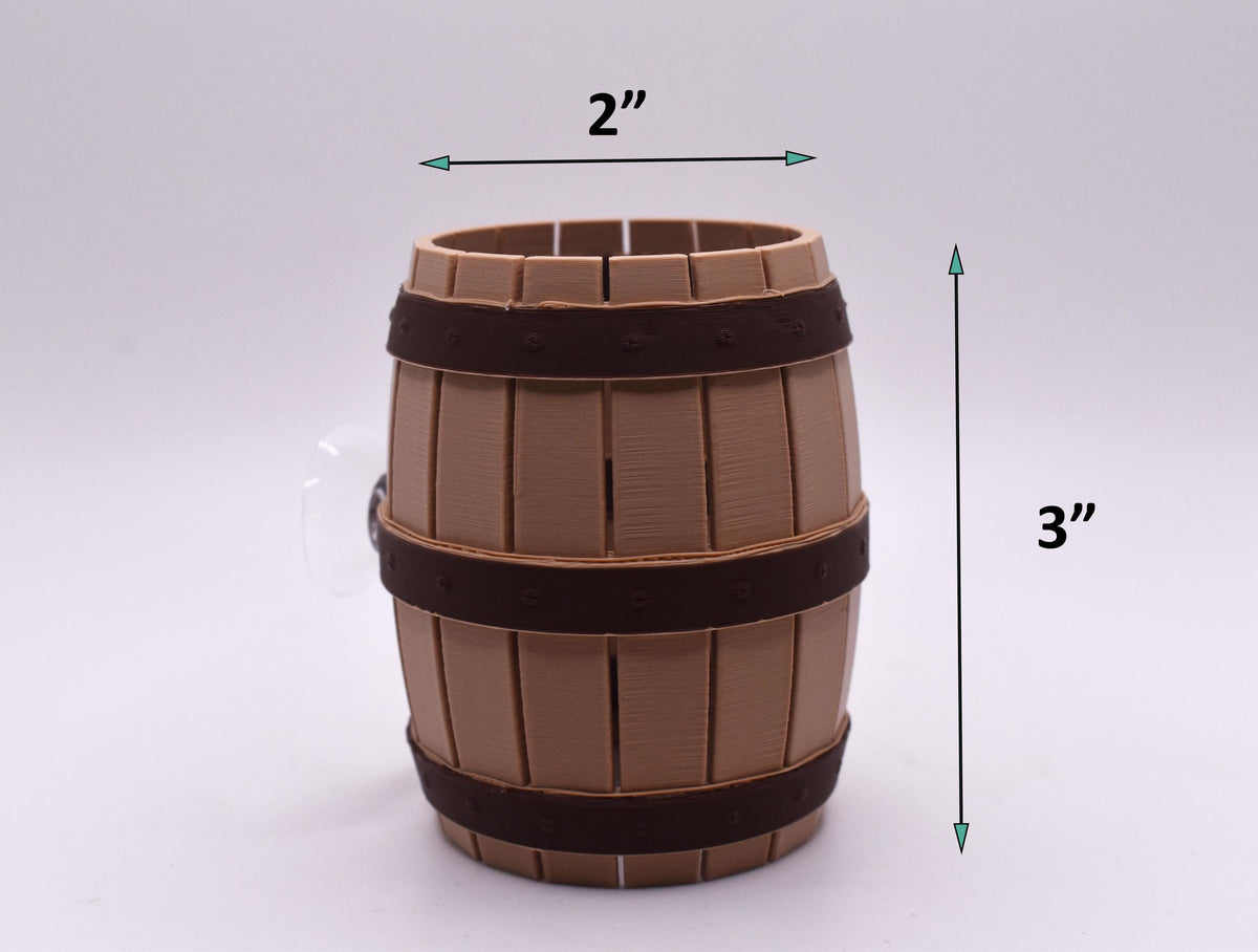 Wooden Barrel Tunnel For Betta Fish Hide Out