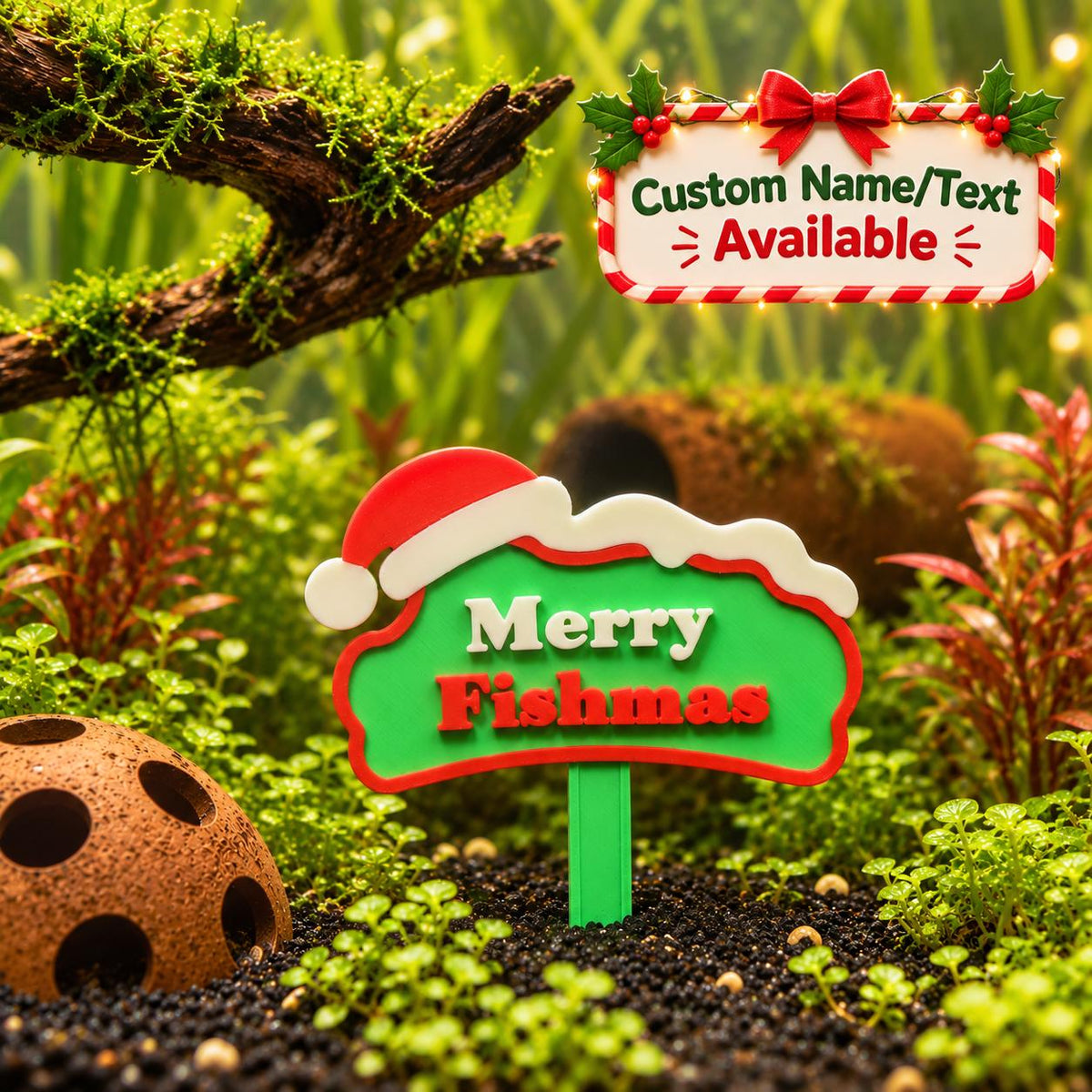 Merry Fishmas Aquarium Sign