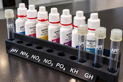 9 Bottle Aquarium Water Testing Kit Organizer.