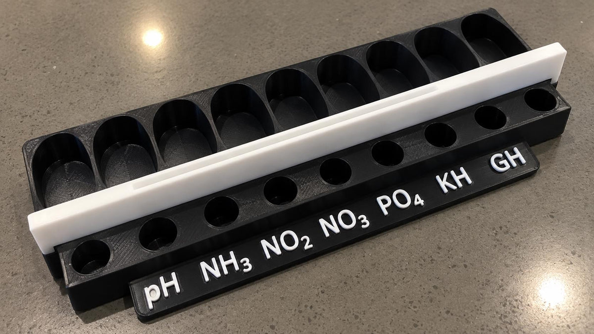 9 Bottle Aquarium Water Testing Kit Organizer.